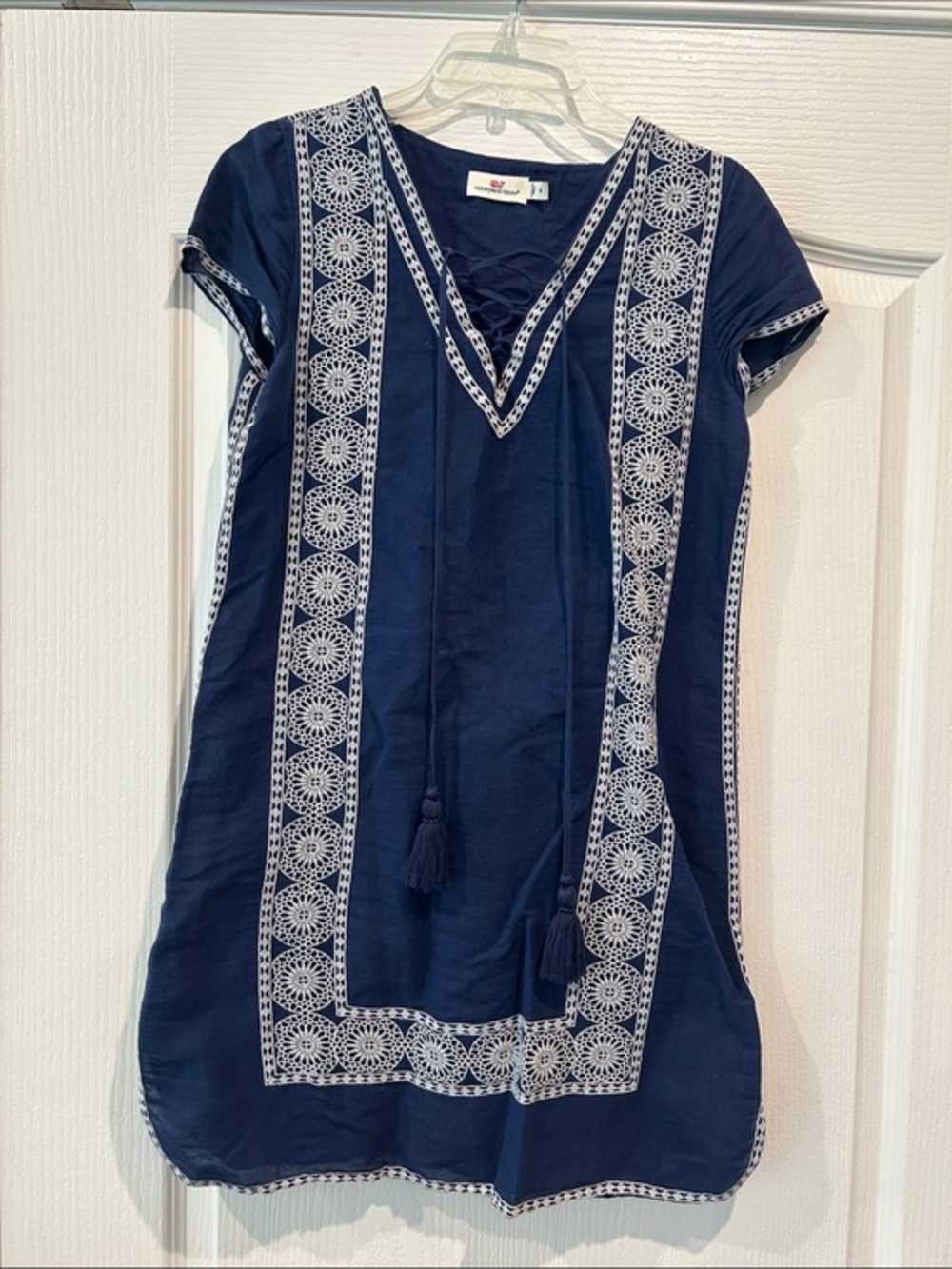 Vineyard Vines Navy Blue Embroidered Swim Coverup